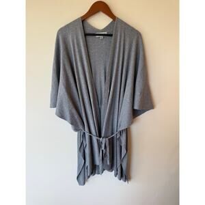 Citrus & Lemon Dolman Sleeve Tie Waist Kimono Cardigan Grey Women's Size Small